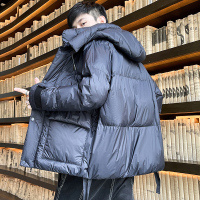班俏BANQIAO 男士外套棉衣2022年冬季新款潮流男士棉衣加棉加厚韩版宽松棉袄连帽棉服大衣保暖男装