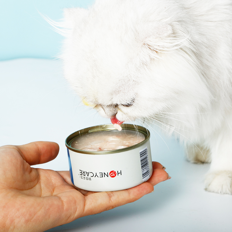 好命天生(Honeycare)猫罐头金枪鱼白肉 宠物猫粮猫湿粮成幼猫咪主粮罐头零食80g*6