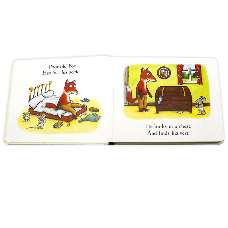 [正版]橡树林故事集1 狐狸先生的袜子英文原版绘本 Fox’s Socks 纸板翻翻书Tales From Acorn高清大图