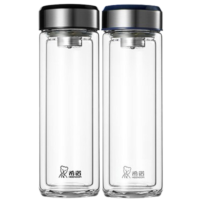 希诺玻璃杯390ml密封防漏户外便携XN-6713(颜色随机)