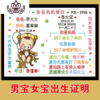 封后出生证明十字绣宝宝刺绣新款钻石绣定做钻石画不远嫁纪念版出生礼 90CM十字绣