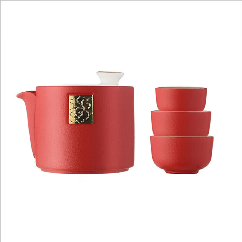 多样屋 鎏金如意 单人便携旅行陶瓷茶具 TA31-0053BP