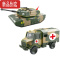 真智力儿童合金军事运输玩具车套装回力小汽车迷彩坦克卡车飞机男女孩 合金军事六款套装[送1个人仔]