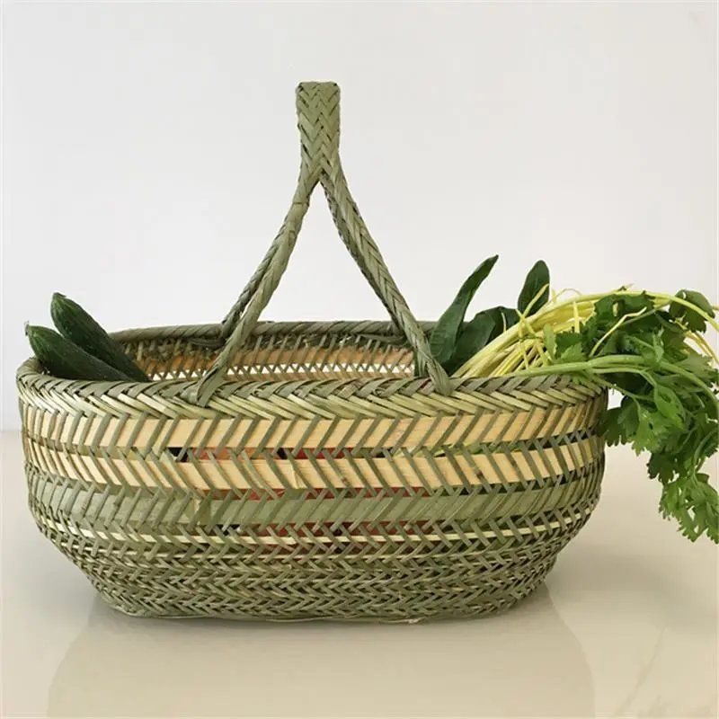 竹编竹篮手提篮子手工小竹篮菜篮鸡蛋篮厨房收纳筐家购物篮