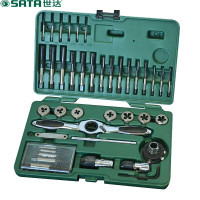 世达（SATA）50451 40件高速钢粗牙丝锥板牙组套..