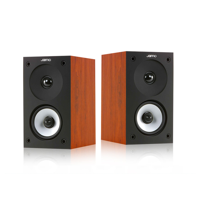 丹麦jamo尊宝s622家用书架环绕音箱家庭影院后置hifi发烧音响原木色