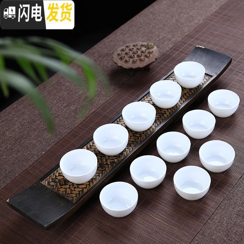 三维工匠德化茶具 泡茶白瓷小茶杯子品茗杯 单杯功夫普洱茶杯纯白色陶瓷杯 10款:6.8cmx3cm图片