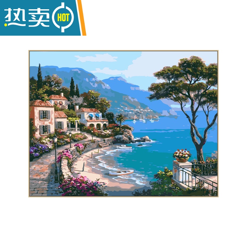 敬平画画diy油彩画 手工挂画填充填色客厅风景成人减压数字油画装饰画装饰画高清大图