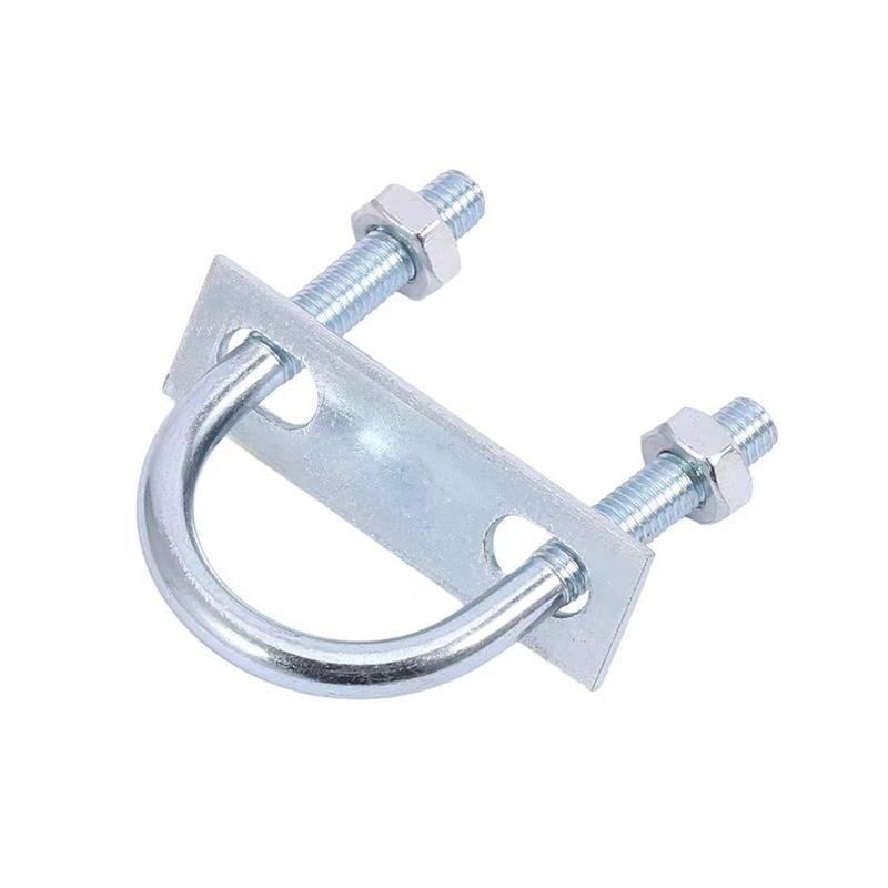 中锦科技 镀锌U型螺栓螺丝带挡板U形管夹管卡 M12*34*82mm 4.8级 套