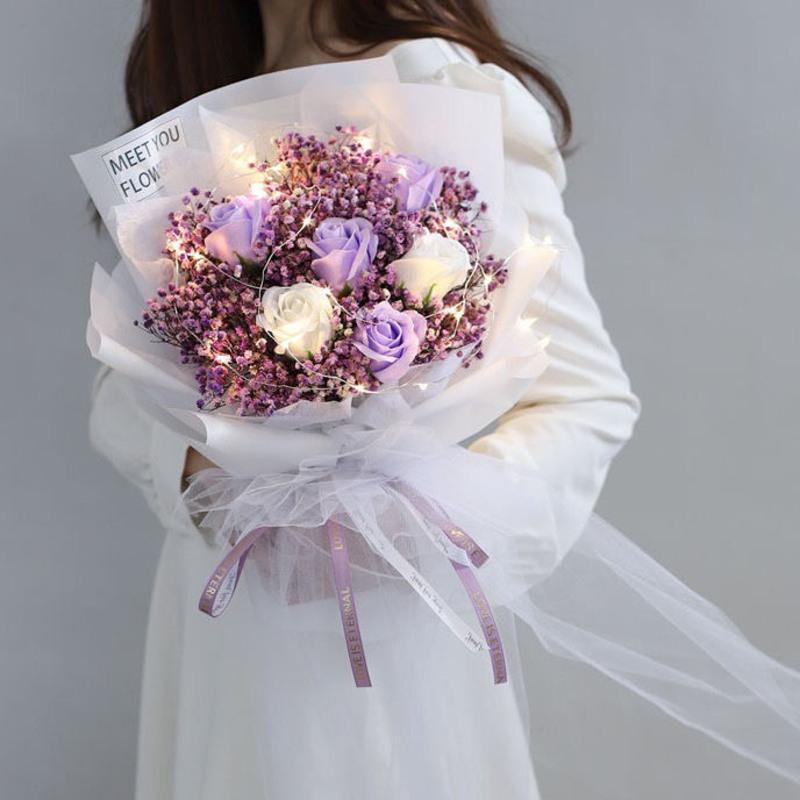 图书>农业/林业>园艺>图书其它>满天星玫瑰花束干花七夕情人节代写