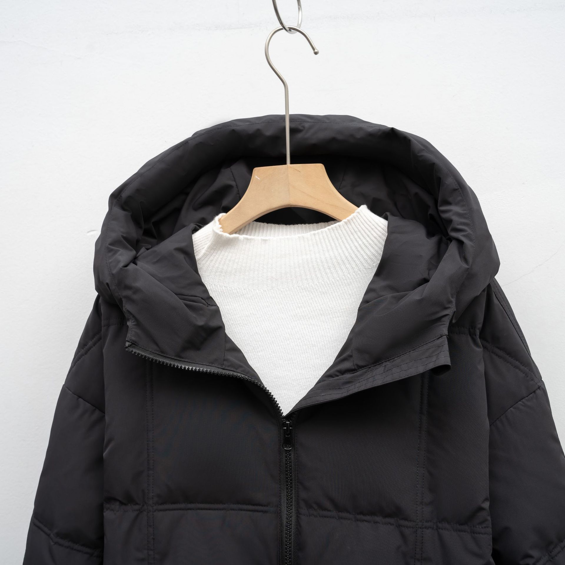 加厚宽松面包服新款鸭绒冬季外套加长款过膝羽绒服女高清大图