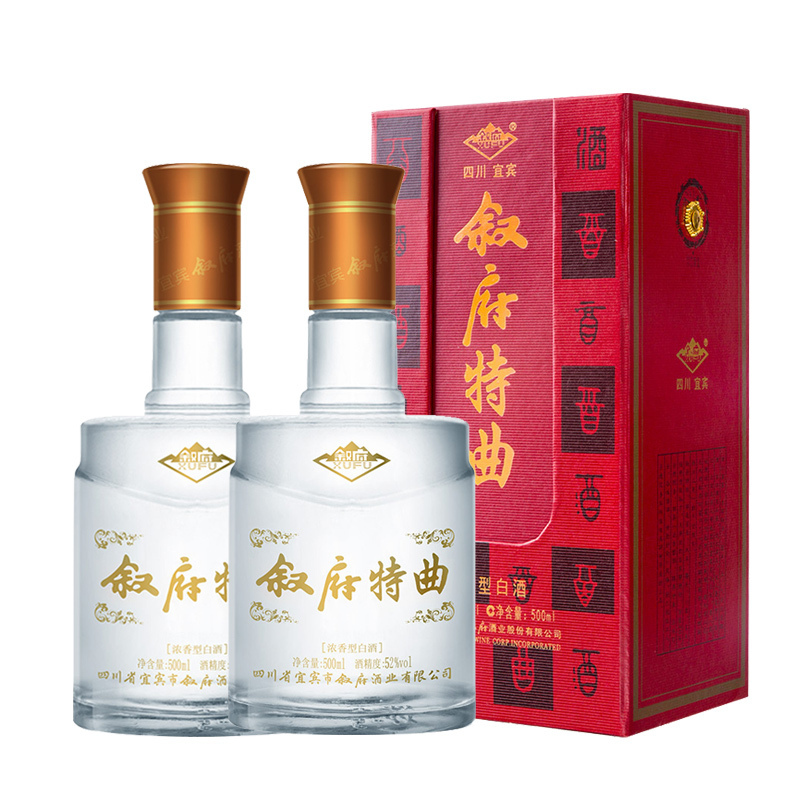 叙府特曲浓香型白酒纯粮食酒52度500ml*6瓶整箱装送礼佳选