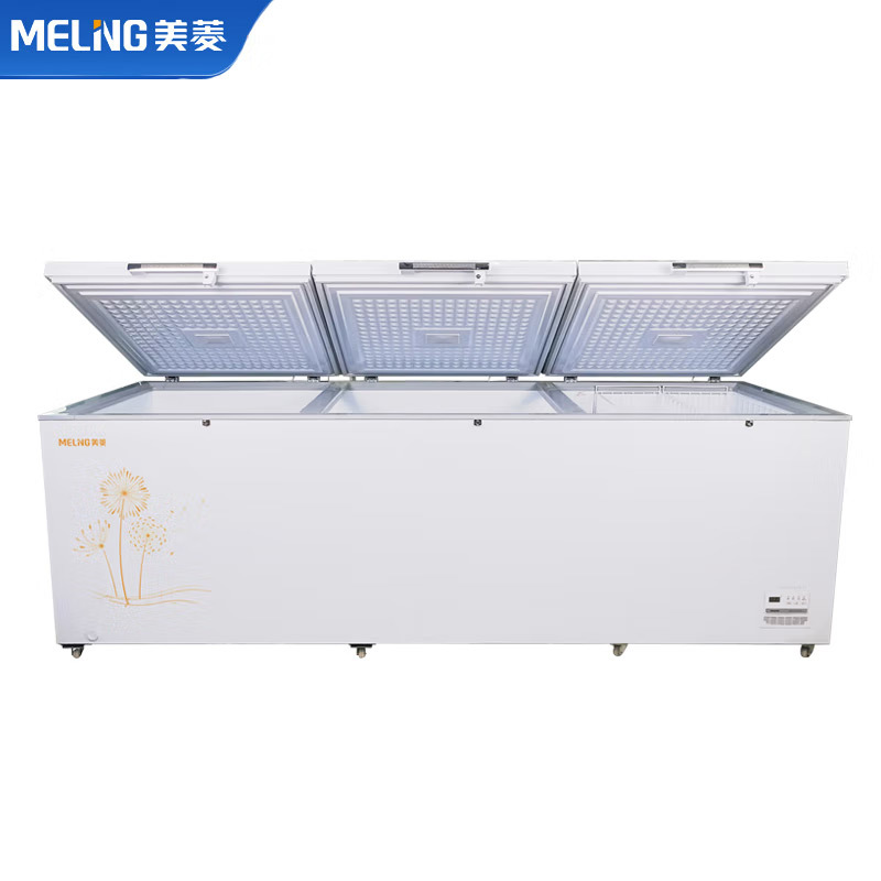美菱(MELING)1501升卧式电脑控温冰柜一室单温冷冻冷藏转换冷柜MCF(W)-1588E双压机3门厨房商用保鲜设备