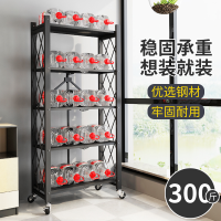 豫亨 免安装折叠厨房用品置物架落地式多层放锅架微波炉烤箱储物收纳架