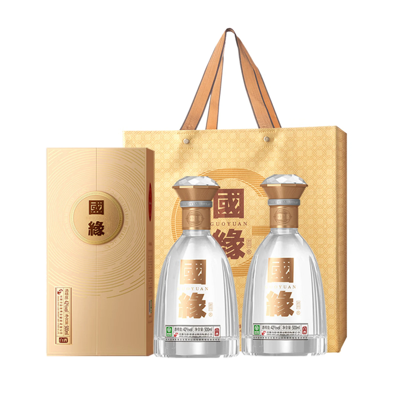 国缘 对开 柔雅型白酒 42度 500ml 双瓶装高清大图