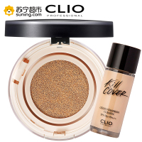 CLIO 珂莱欧 无瑕水润气垫粉底 粉底液 经典版套装 3#自然遮瑕(含气垫粉底bb霜15g+替换装20g)适合各类肤质