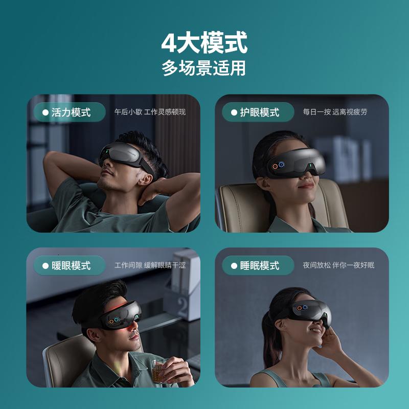 飞利浦(PHILIPS)眼部按摩仪护眼仪 热敷眼罩全包裹仿生气囊眼睛按摩器蓝牙送爸妈男女友老婆生日节日礼物3203E高清大图