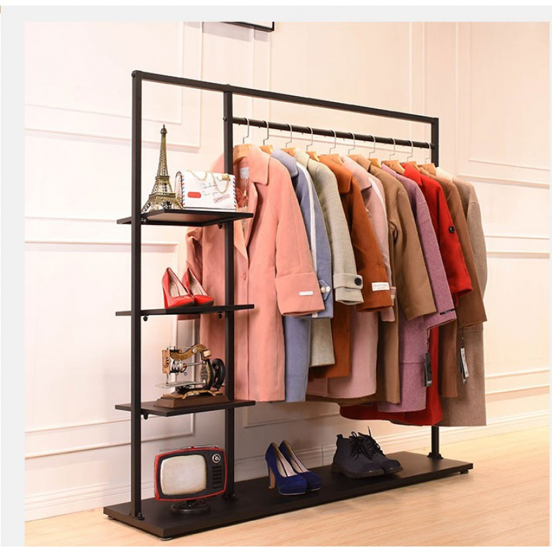 服装店衣架展示架落地鞋包挂衣服的架子组合服装店货架侧挂店中间参数