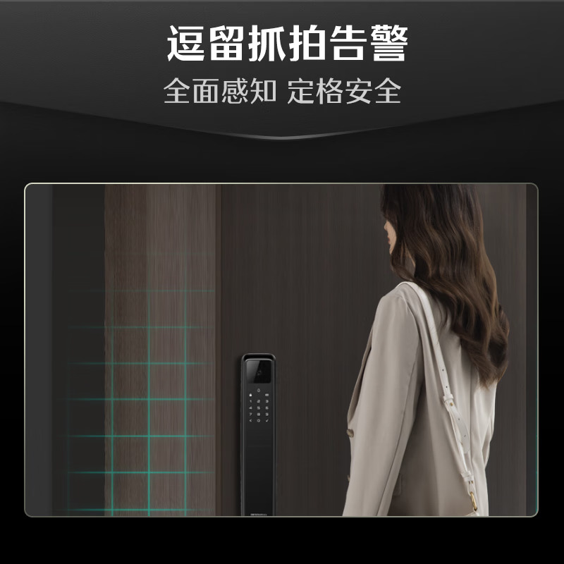德施曼指纹锁密码锁可视猫眼智能锁 高清大屏Q50MPro电子门锁家用防盗门智能锁高端黑高清大图