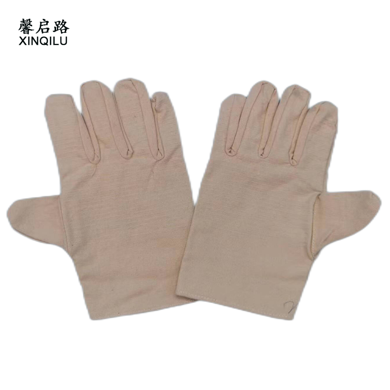 馨启路 24道黄甲帆布手套电焊手套 均码 (1双)