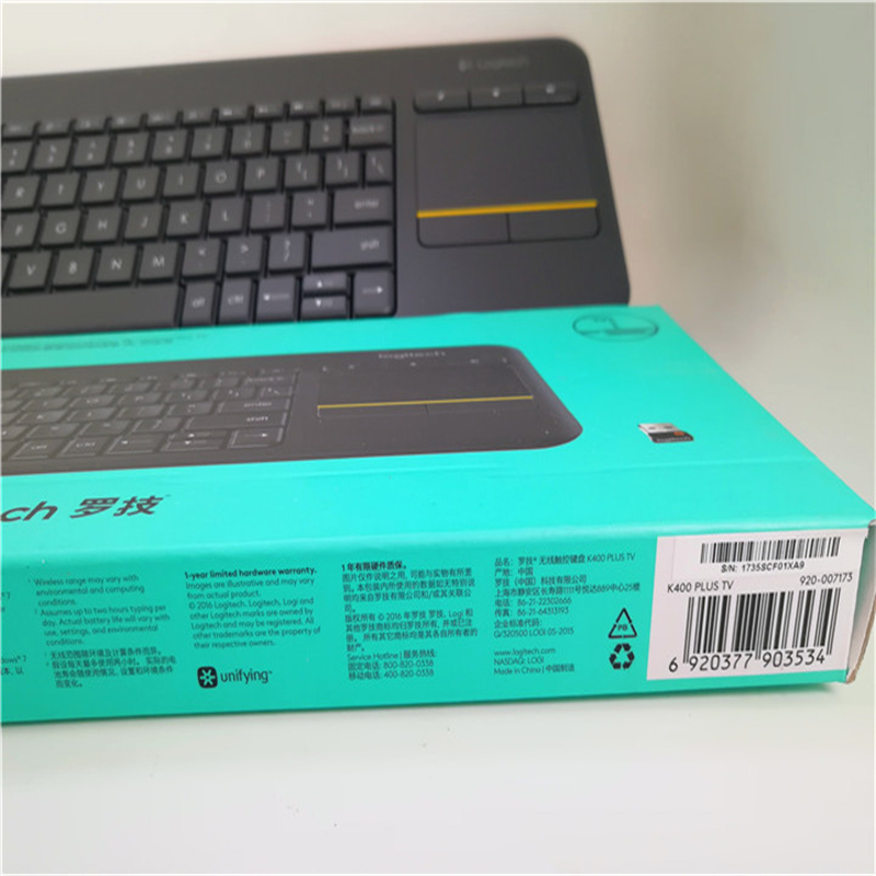 罗技K400Plus无线触控键盘黑色