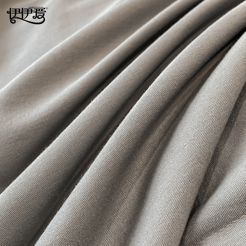 伊伊爱 YJD25608 纯色奥菲三件套 暮云灰 150*200cm高清大图