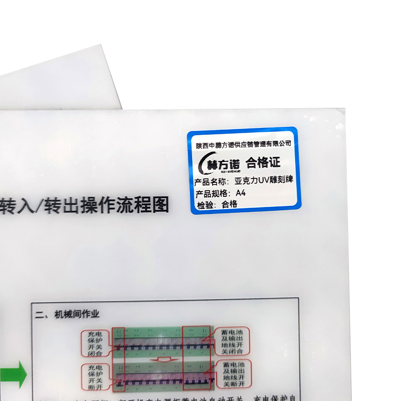 赫方诺亚克力UV雕刻牌A4/块高清大图