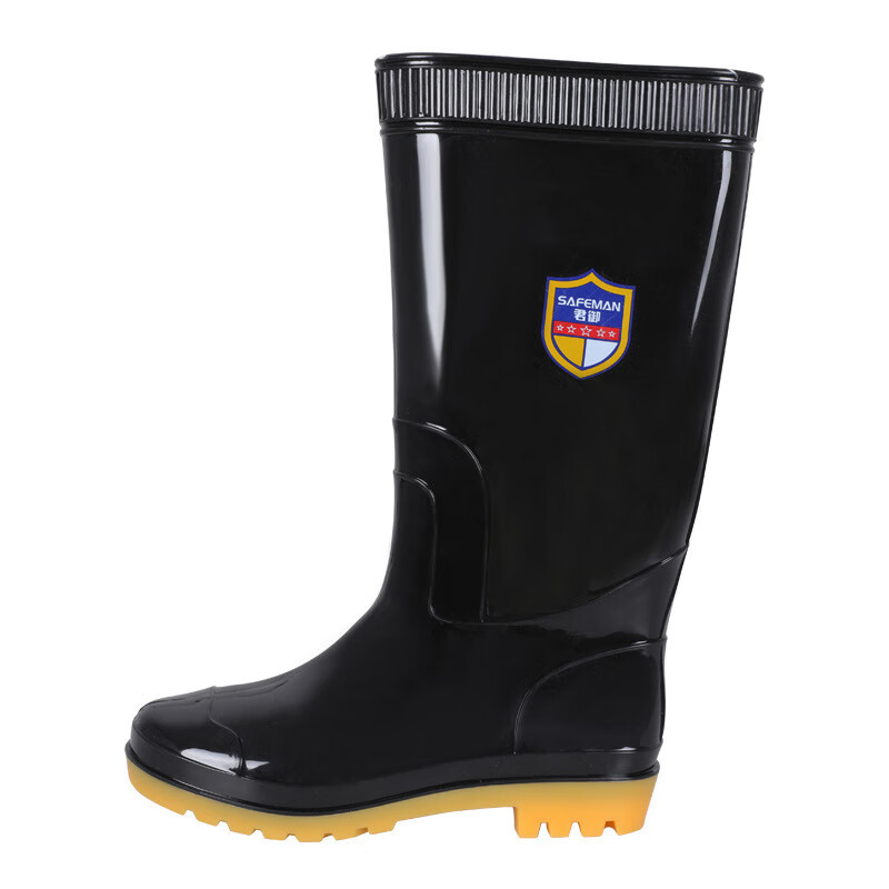 君御 807高筒PVC牛筋底雨靴黑色39-45鞋码可选