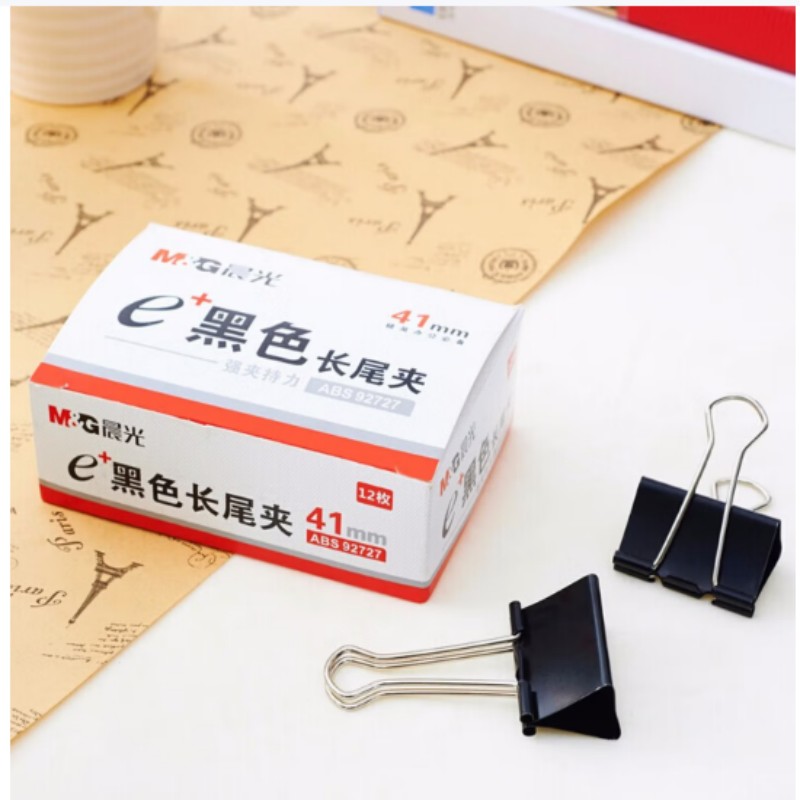 晨光(M&G) ABS92727 长尾夹 Eplus41mm(盒装)黑色 2# 5盒装高清大图