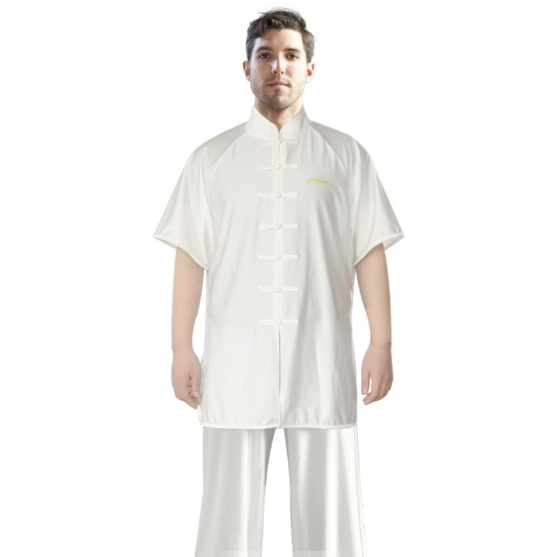 李宁lining太极服男女新款武术服装牛奶丝太极拳练功服表演服训练服