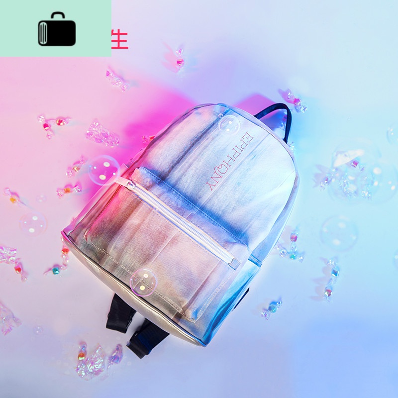 重生韩版学生2020新款小款书包小清新印花时尚大容量高中双肩包女NEWLAKE高清大图