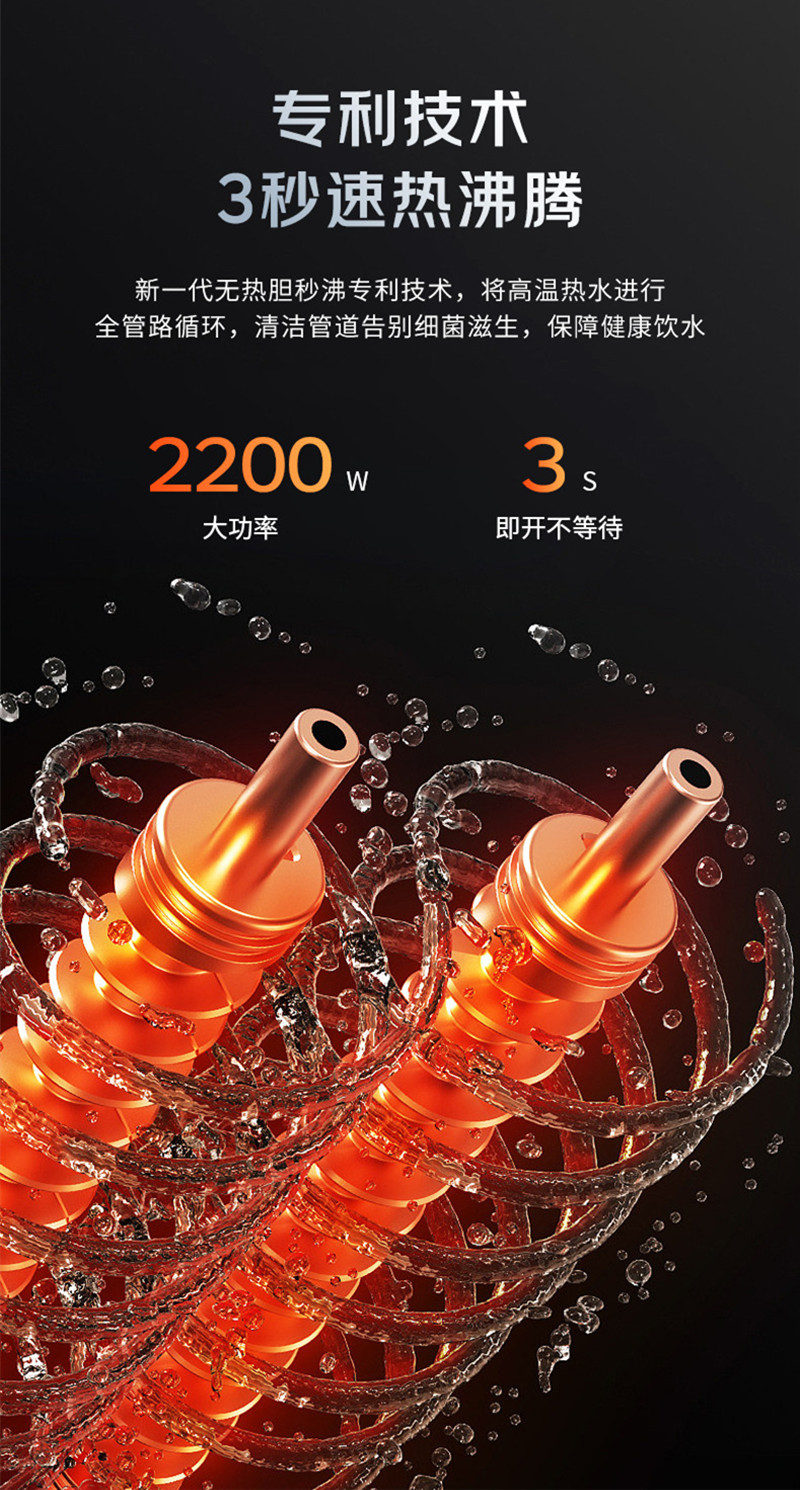 (不含安装)长虹(CHANGHONG) 2200W双管速热 出水即热 六档调温 超大彩显 触控屏 CGX-606管线机高清大图