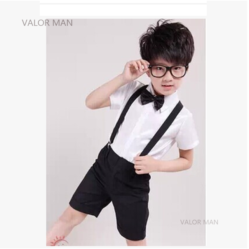 六一儿童背带裤演出服男童礼服小学生大合唱服装男孩背带裤演出服