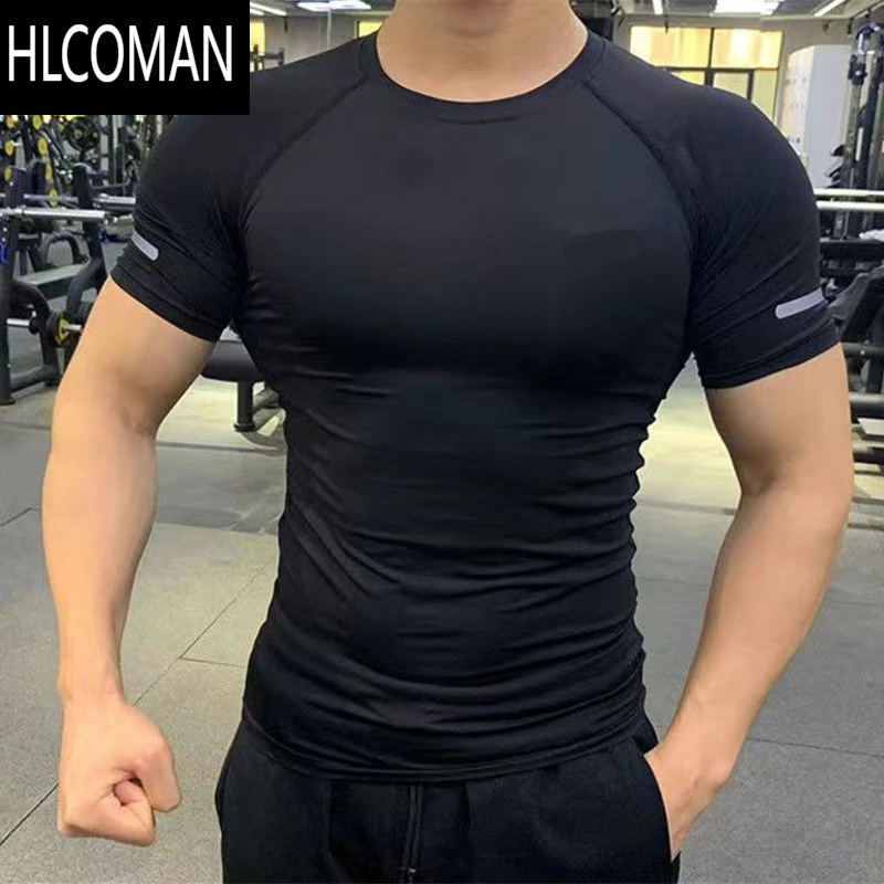 HLCOMANPRO高弹运动紧身衣服男短袖速干t恤跑步健身篮球田径训练打底上衣