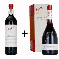 奔富Bin407 赤霞珠干红葡萄酒 750ml + 奔富特瓶Lot. 518 干红葡萄酒750ml