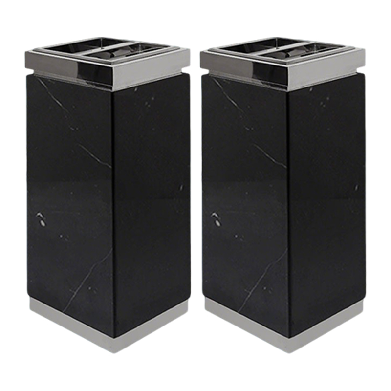 卫未来 立式垃圾桶 不锈钢黑烤漆 个高清大图