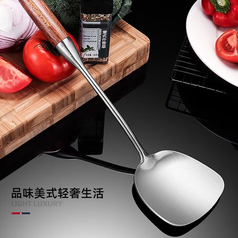 迈卡罗(MACAIIROOS)MC-S3001锅铲304不锈钢单件锅铲组合汤勺漏勺铁锅炒锅无涂层锅炒菜铲子图片