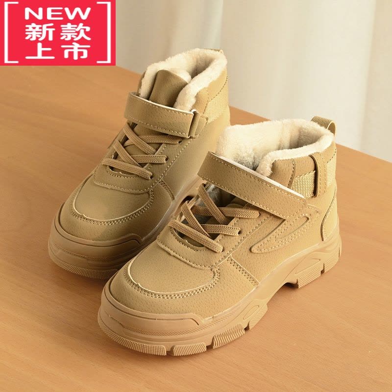 可莉允儿童加绒保暖冬款棉鞋 男童女童耐磨防滑加厚雪地靴保暖短靴童鞋k图片