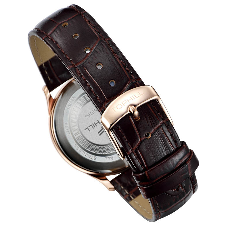 瑞士拓非手表男进口石英机芯tw016g薄款商务简约休闲风男士腕表