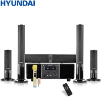 现代 HYUNDAI 家庭影院音响组合KTV套装 模拟5.1音响设备客厅电视家用壁挂落地 H1家影+万利达麦克风VT16