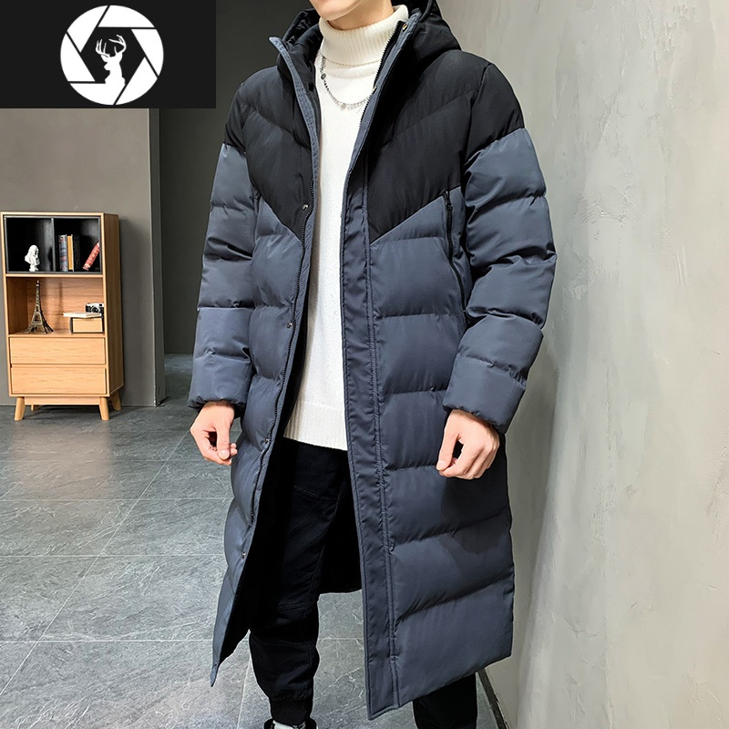 鸿尊(hongzun)男士棉衣 hongzun冬季棉衣男长款连帽羽绒棉服外套青年