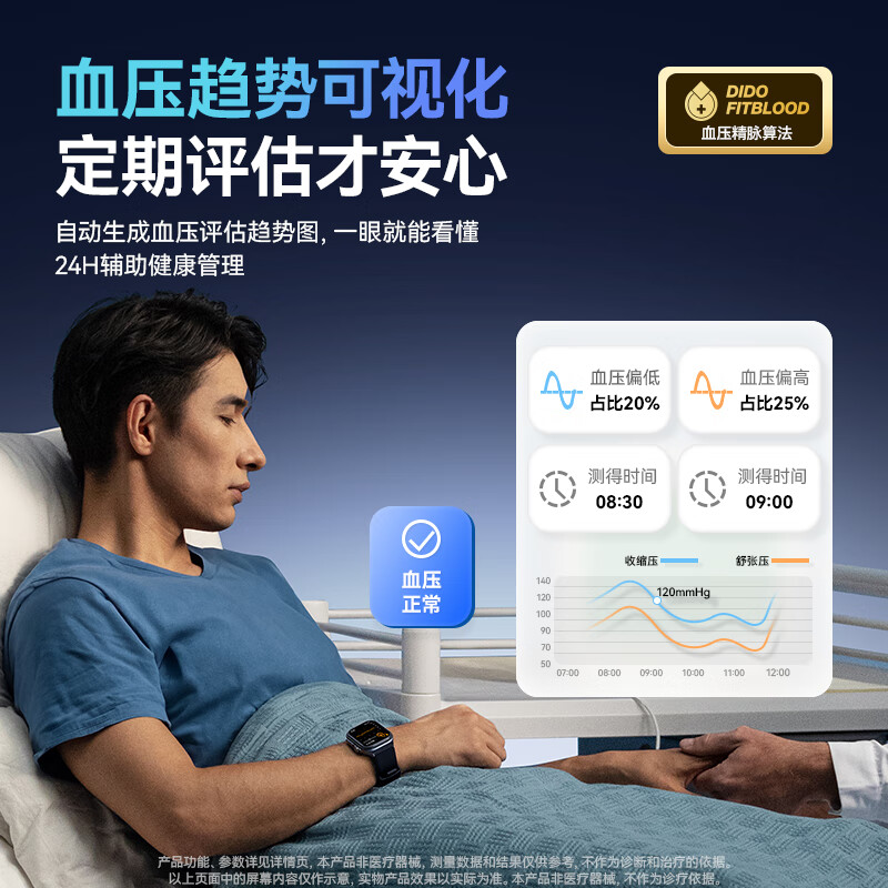 didoR55智能手表实时监测血氧心率睡眠评估心电血压手表 旗舰版 黑色高清大图