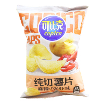 可比克 麻辣小龙虾味 纯切薯片 办公室休闲膨化零食 70g