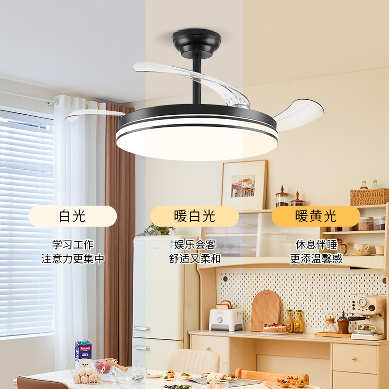雷士照明风扇灯客厅餐厅卧室灯吊扇灯家用吊灯简约电扇灯