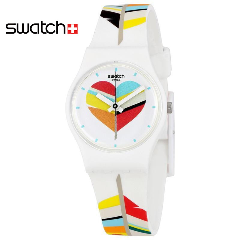 斯沃琪(SWATCH)手表 淑女系列树脂皮带 石英女士腕表 猎手迷踪LW151