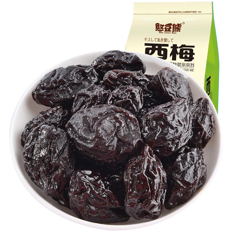 憨豆熊SillyfunnyBear休闲食品 蜜饯果脯果干 独立小包装西梅148g/袋装梅类