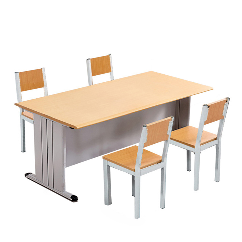 创世人 学校图书馆阅览桌阅览室桌椅防火面板钢木长条会议培训桌读书桌-颜色可备注到收货地址后高清大图
