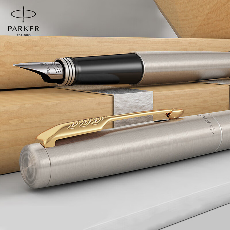 派克parker乔特皇家蓝色白夹墨水笔单支价格蓝色白夹