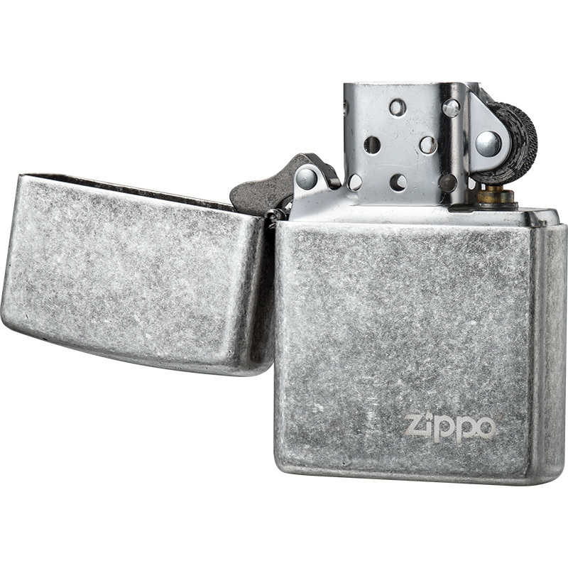 zippo芝宝打火机原装ZIPPO之宝煤油打火机仿古银商标121FBZL-000018