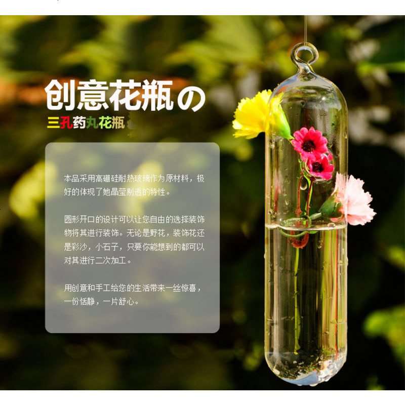 创意玻璃透明花瓶 可悬挂创意礼品水培器皿新奇特产品批HP102